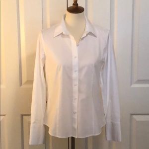 Talbots wrinkle resistant white button down shirt